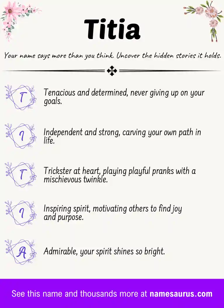 Acrostic poem about Titia.