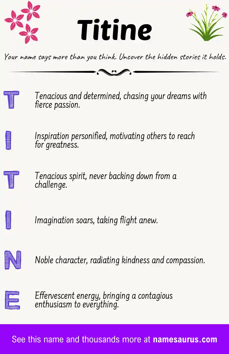 Acrostic poem about Titine.