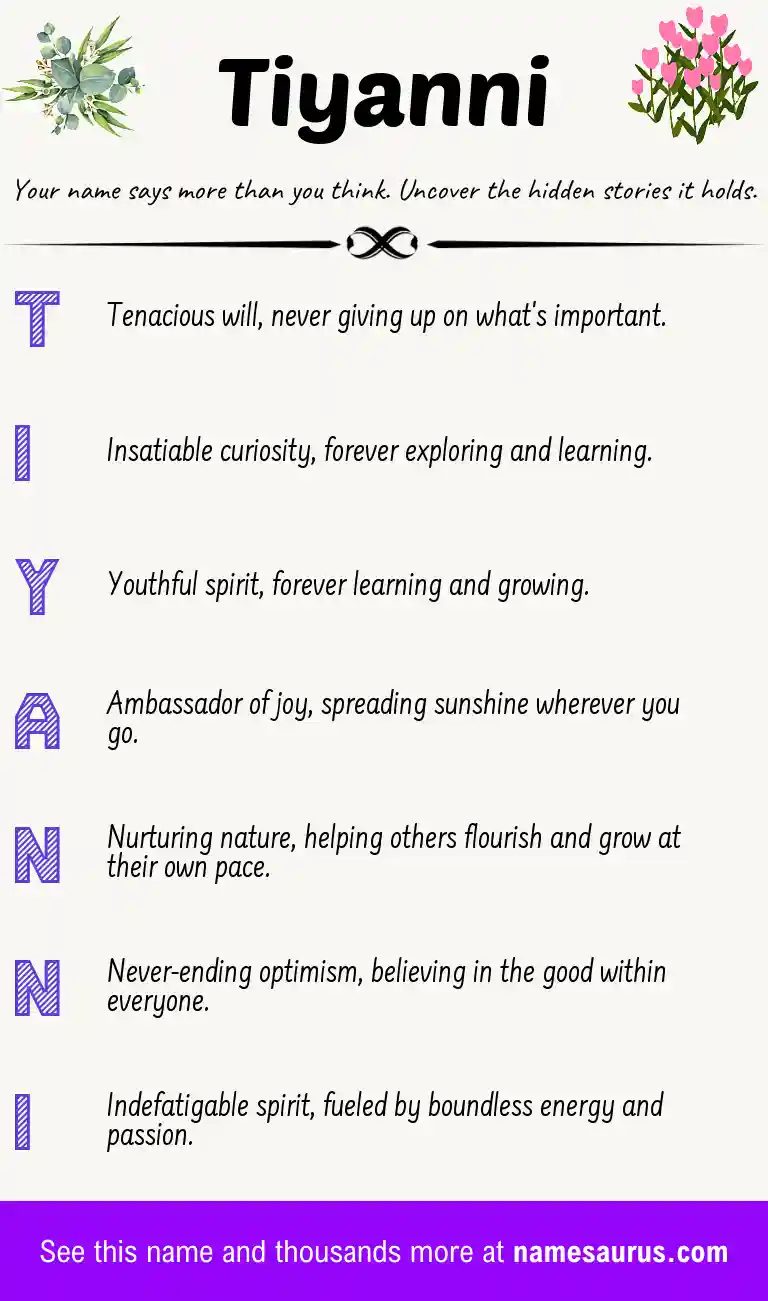 Acrostic poem about Tiyanni.