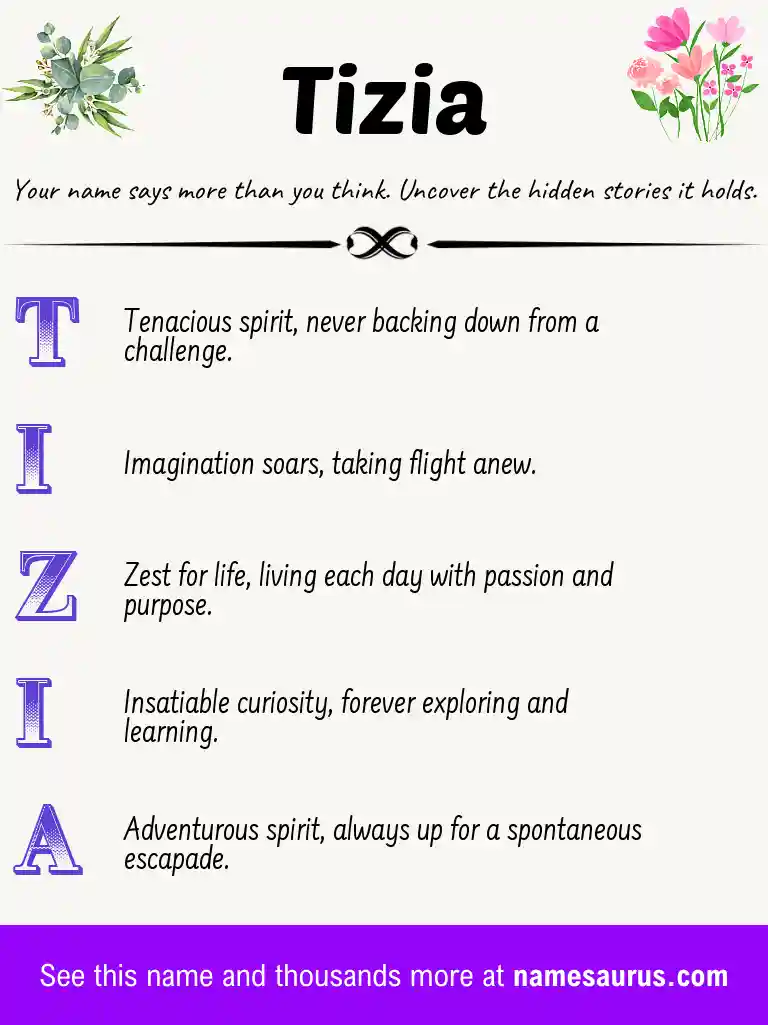 Acrostic poem about Tizia.