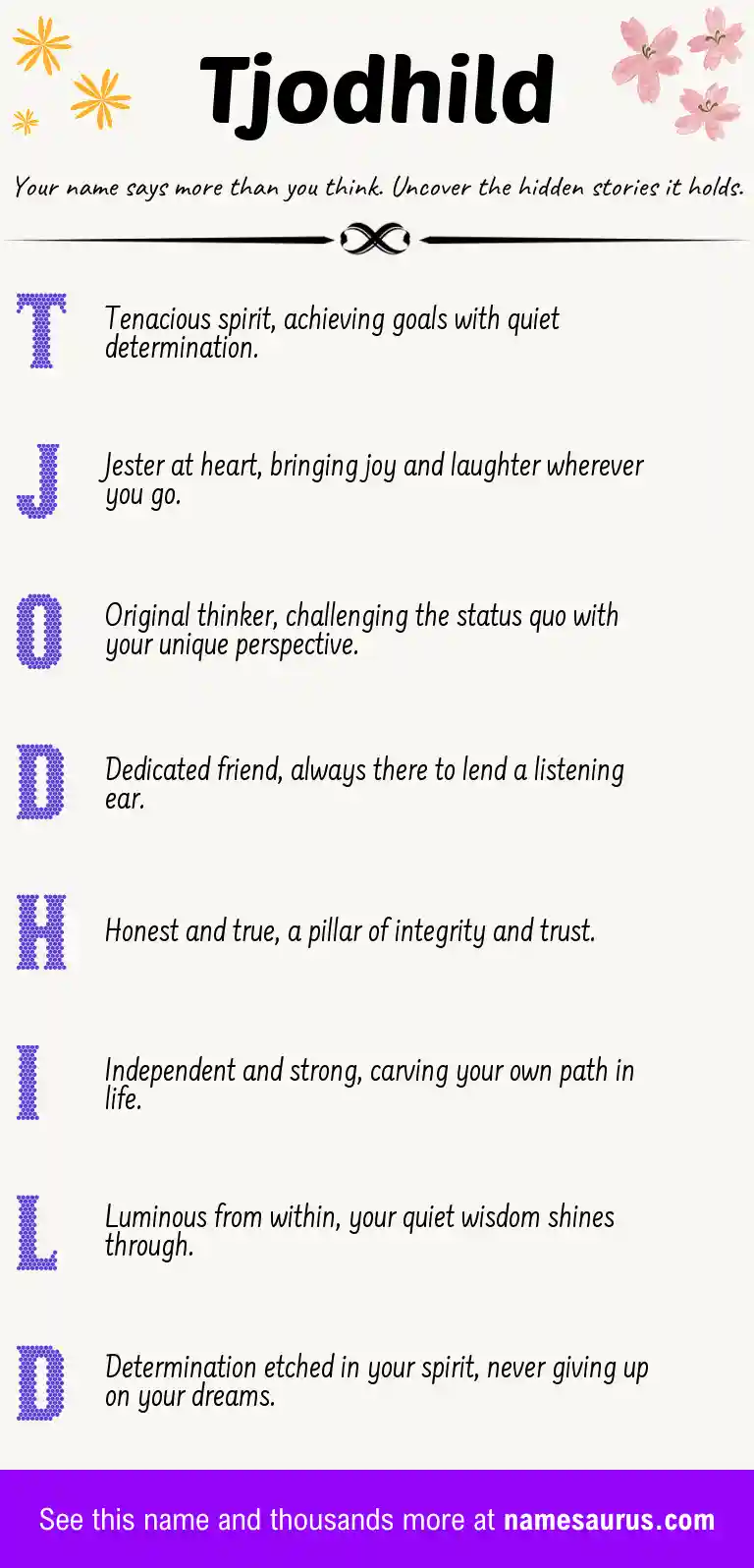 Acrostic poem about Tjodhild.