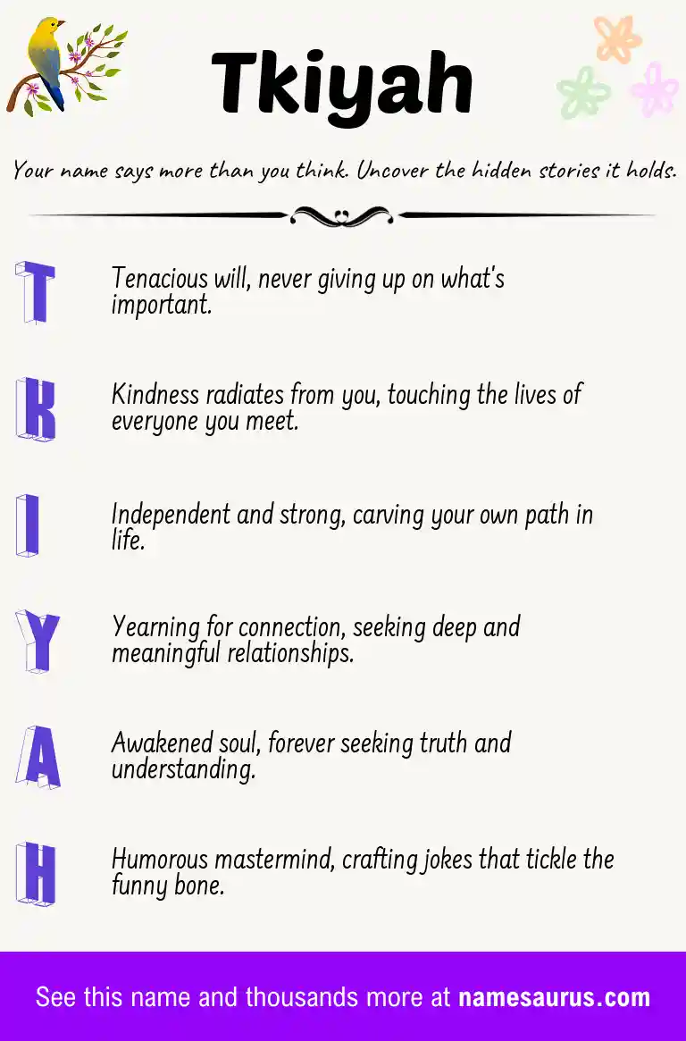 Acrostic poem about Tkiyah.