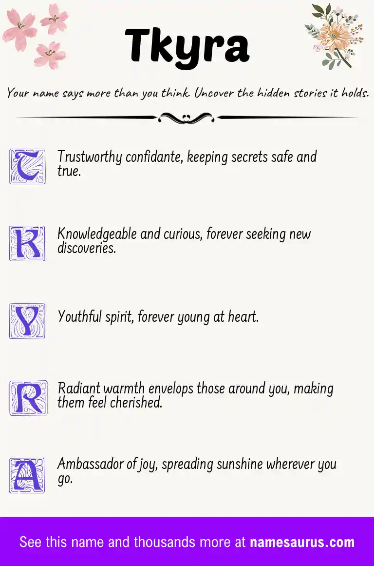 Acrostic poem about Tkyra.