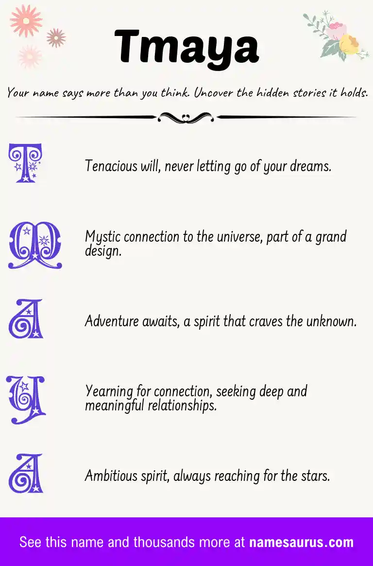 Acrostic poem about Tmaya.