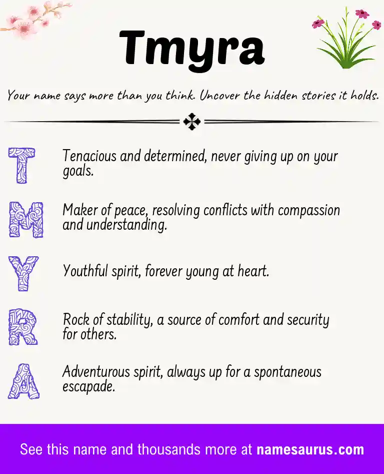 Acrostic poem about Tmyra.