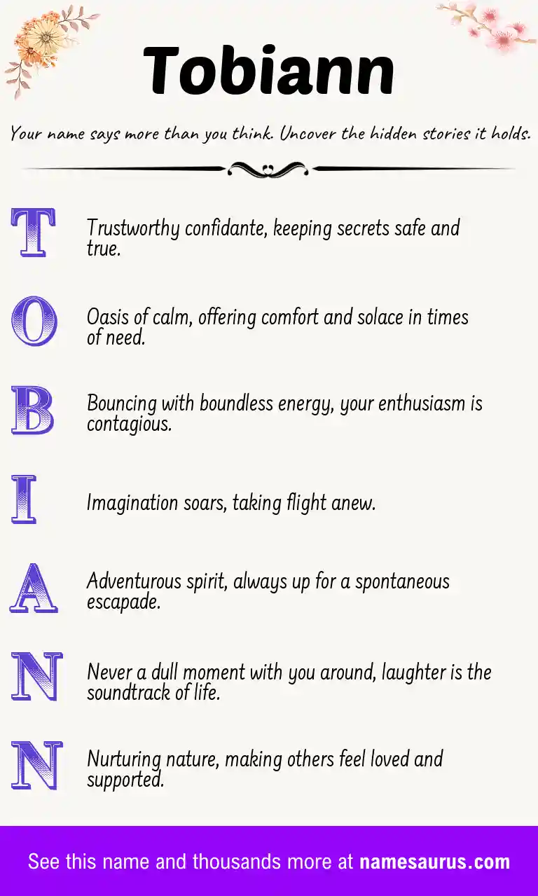 Acrostic poem about Tobiann.