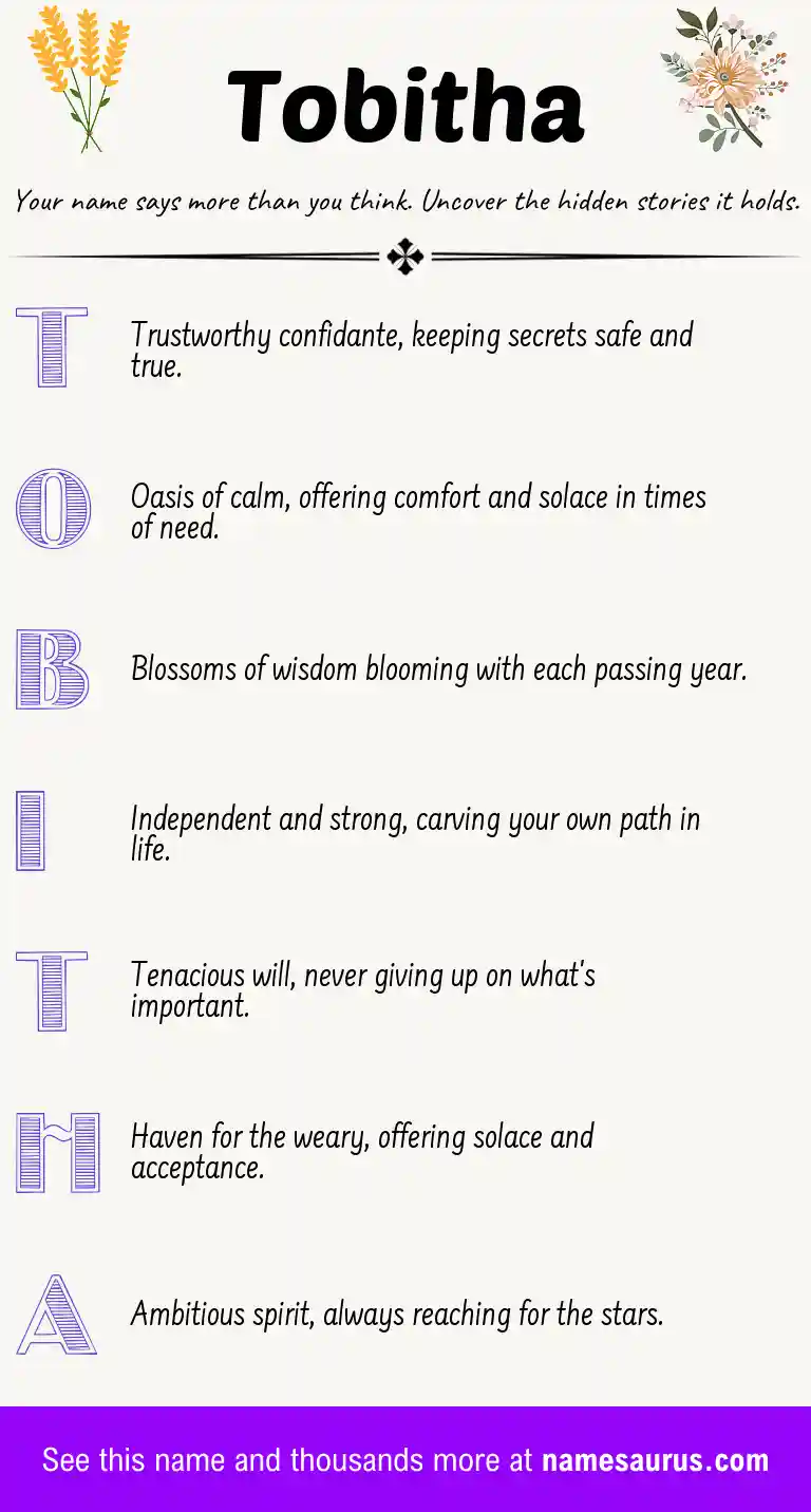Acrostic poem about Tobitha.