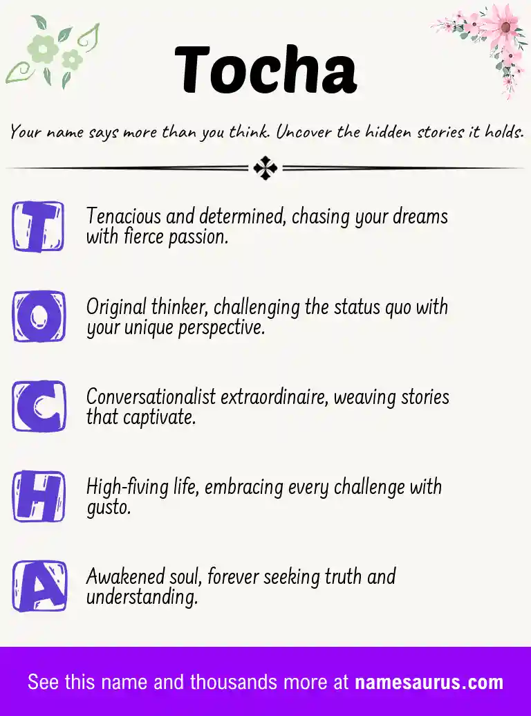 Acrostic poem about Tocha.