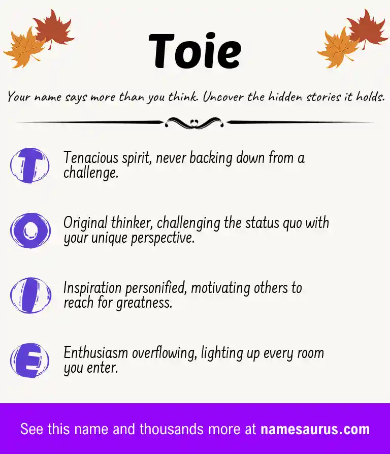 Acrostic poem about Toie.