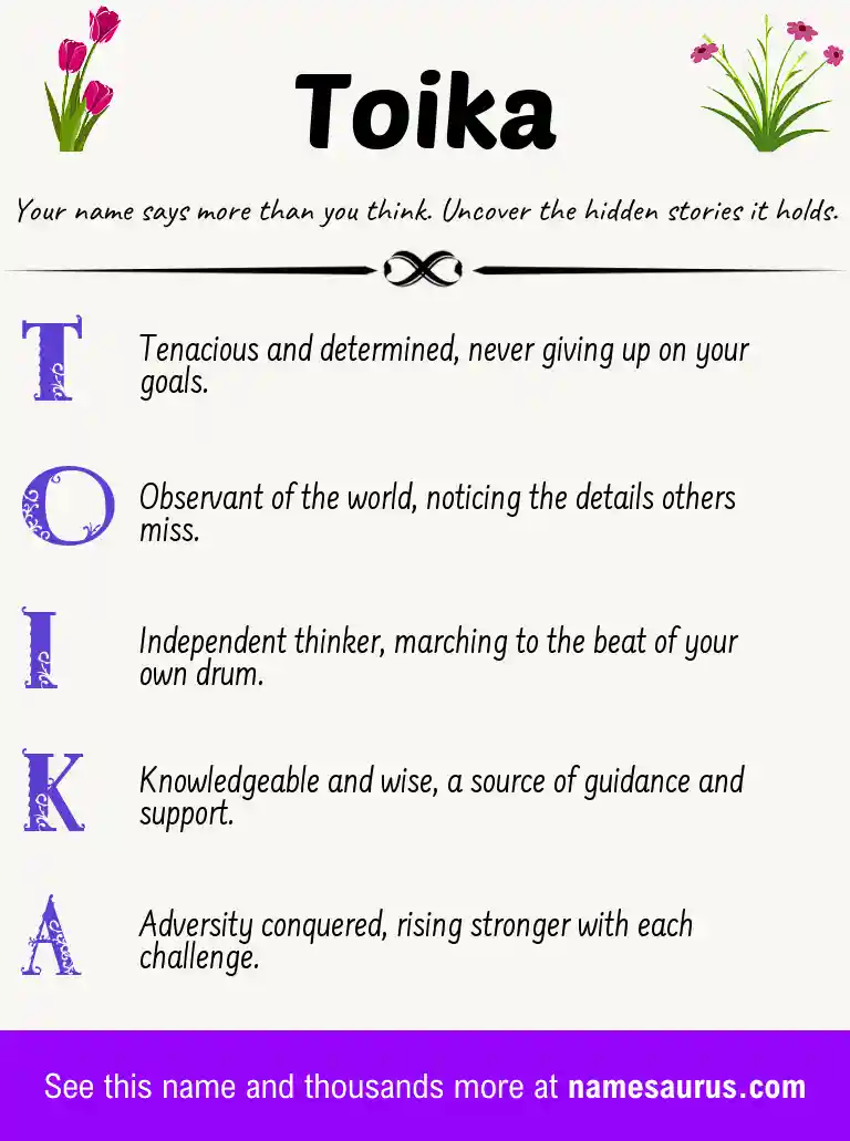 Acrostic poem about Toika.