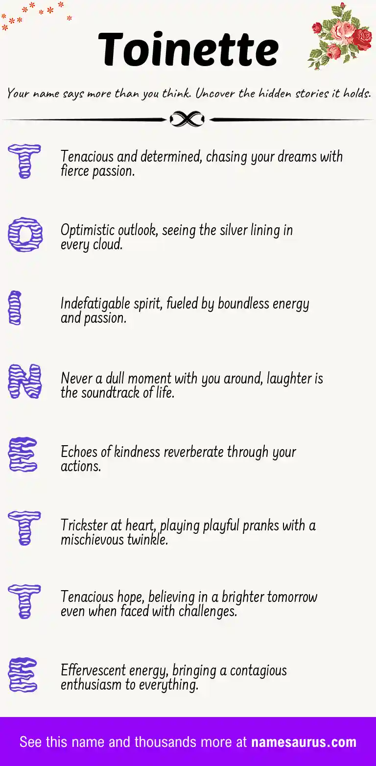 Acrostic poem about Toinette.