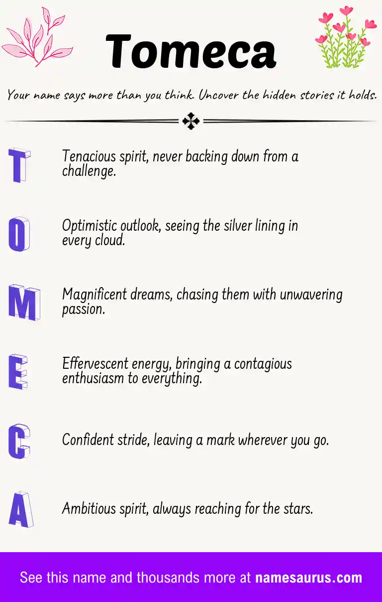 Acrostic poem about Tomeca.