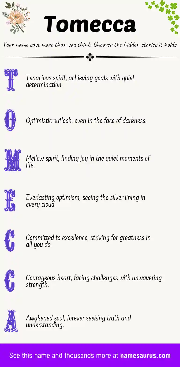 Acrostic poem about Tomecca.