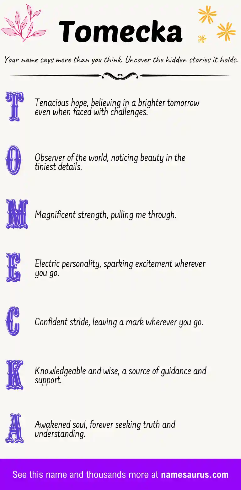 Acrostic poem about Tomecka.