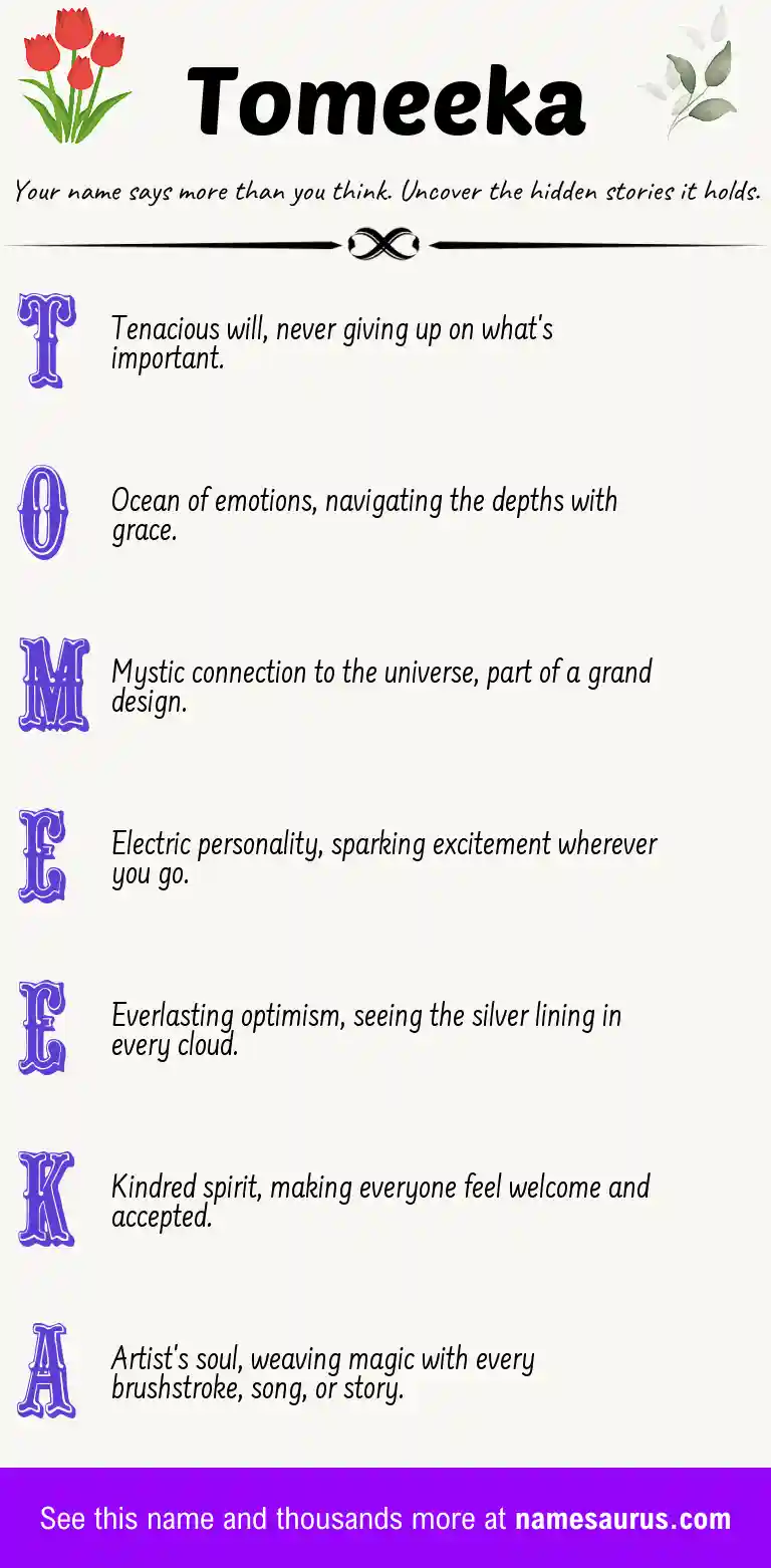 Acrostic poem about Tomeeka.