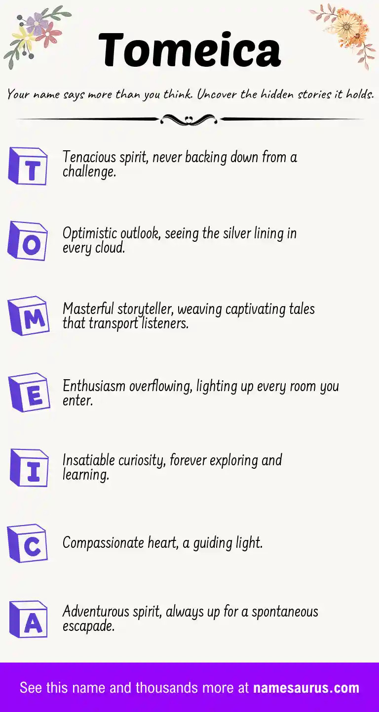 Acrostic poem about Tomeica.
