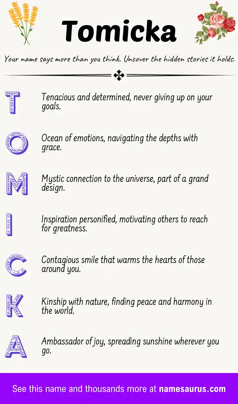 Acrostic poem about Tomicka.