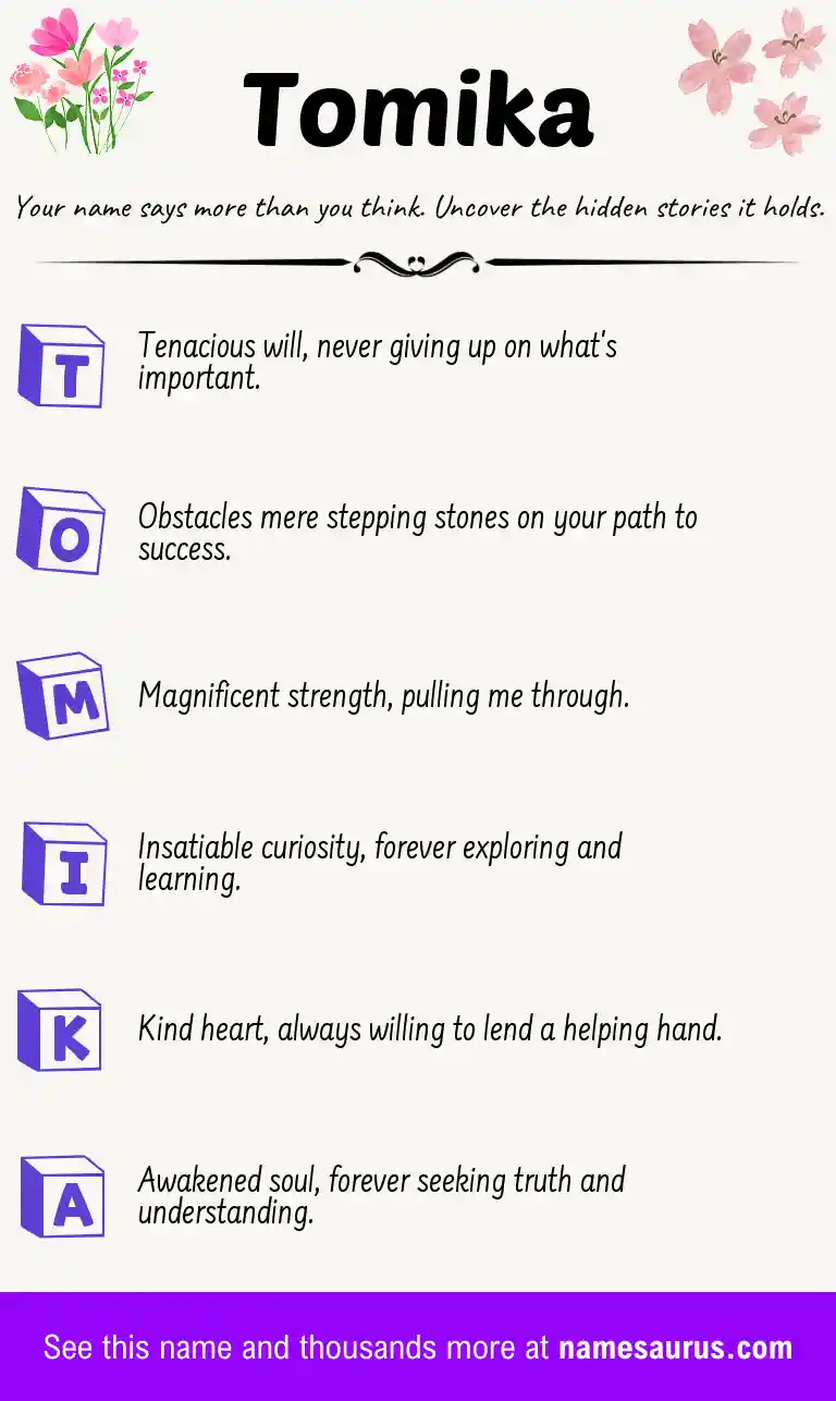 Acrostic poem about Tomika.