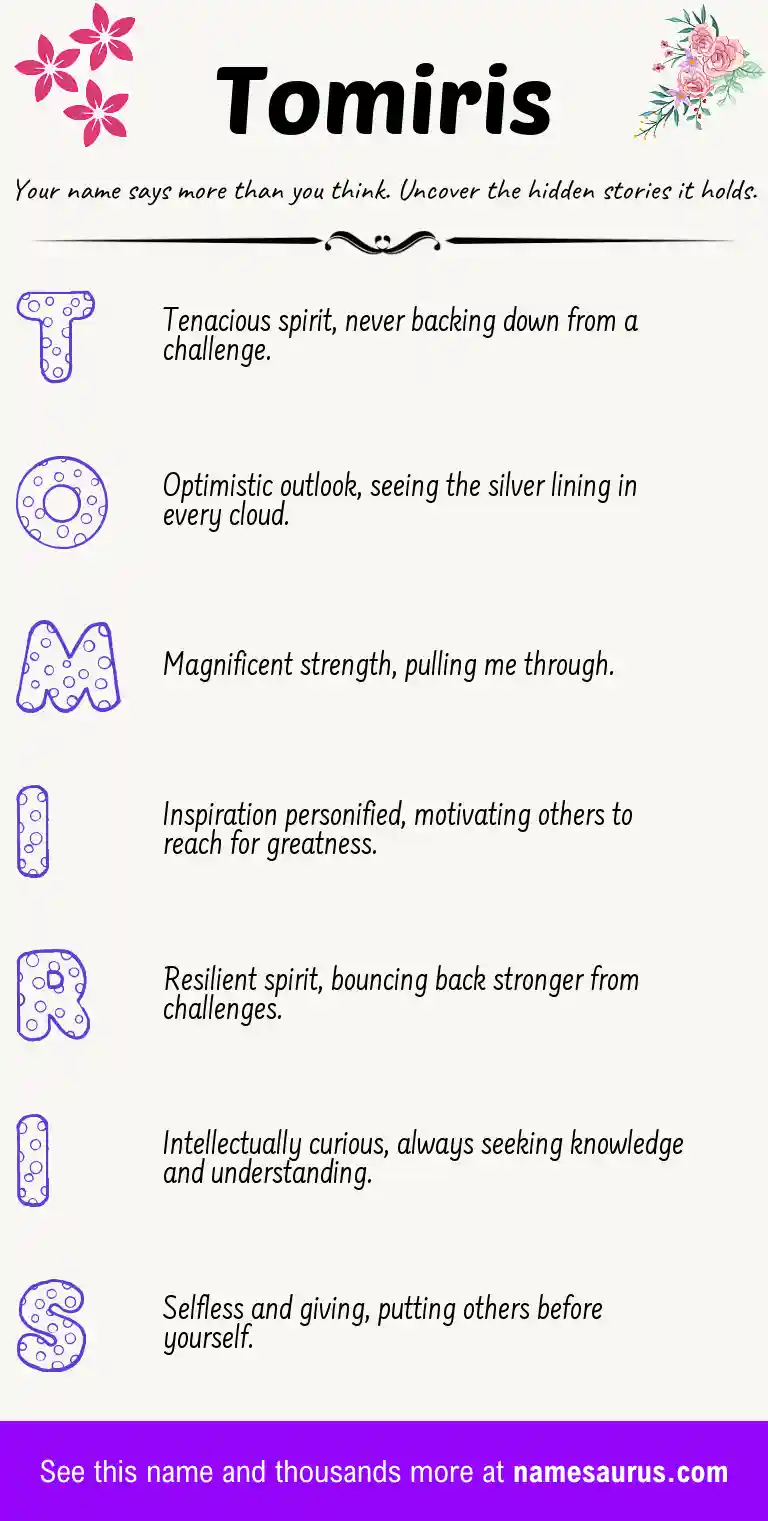 Acrostic poem about Tomiris.
