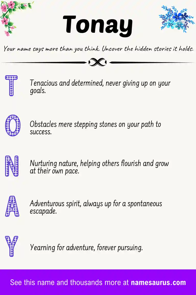 Acrostic poem about Tonay.