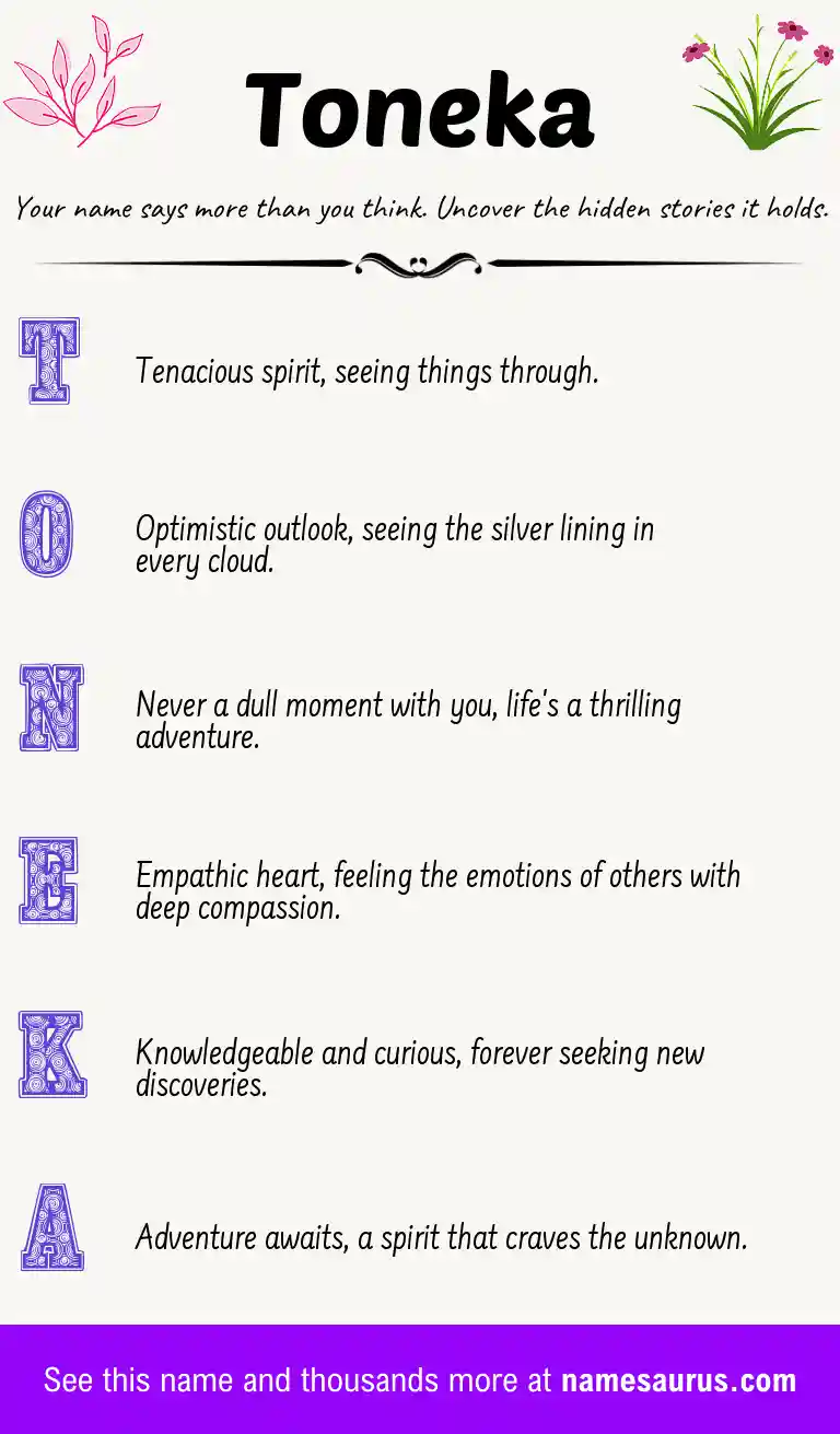 Acrostic poem about Toneka.