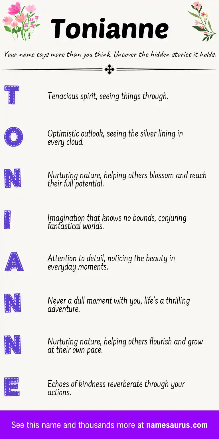 Acrostic poem about Tonianne.