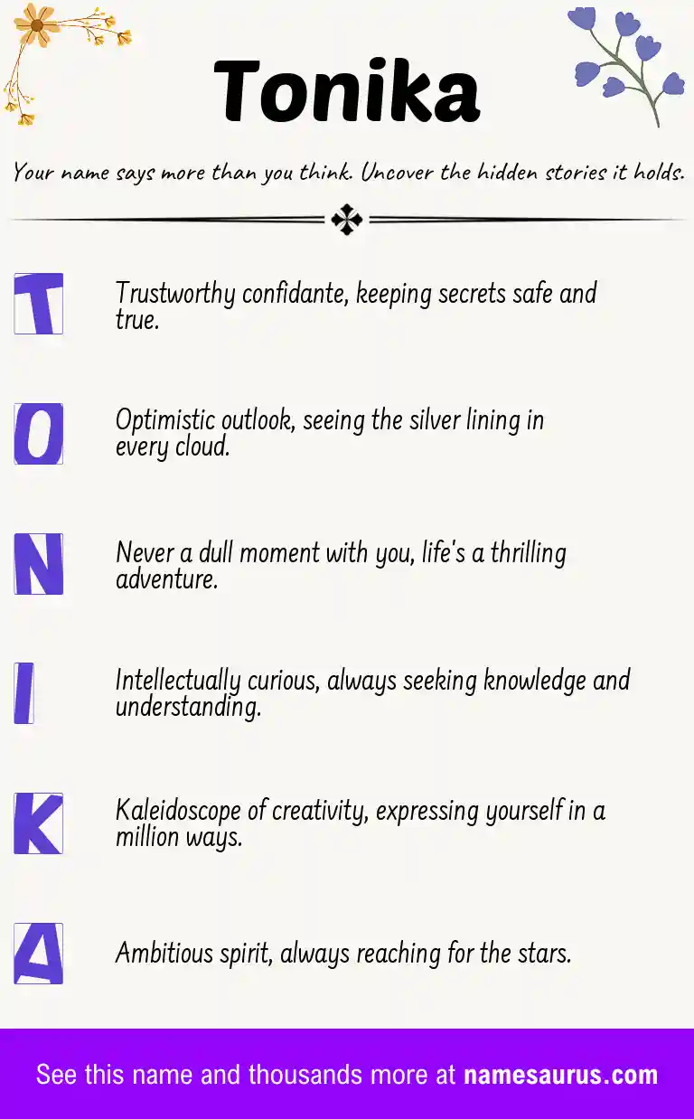 Acrostic poem about Tonika.