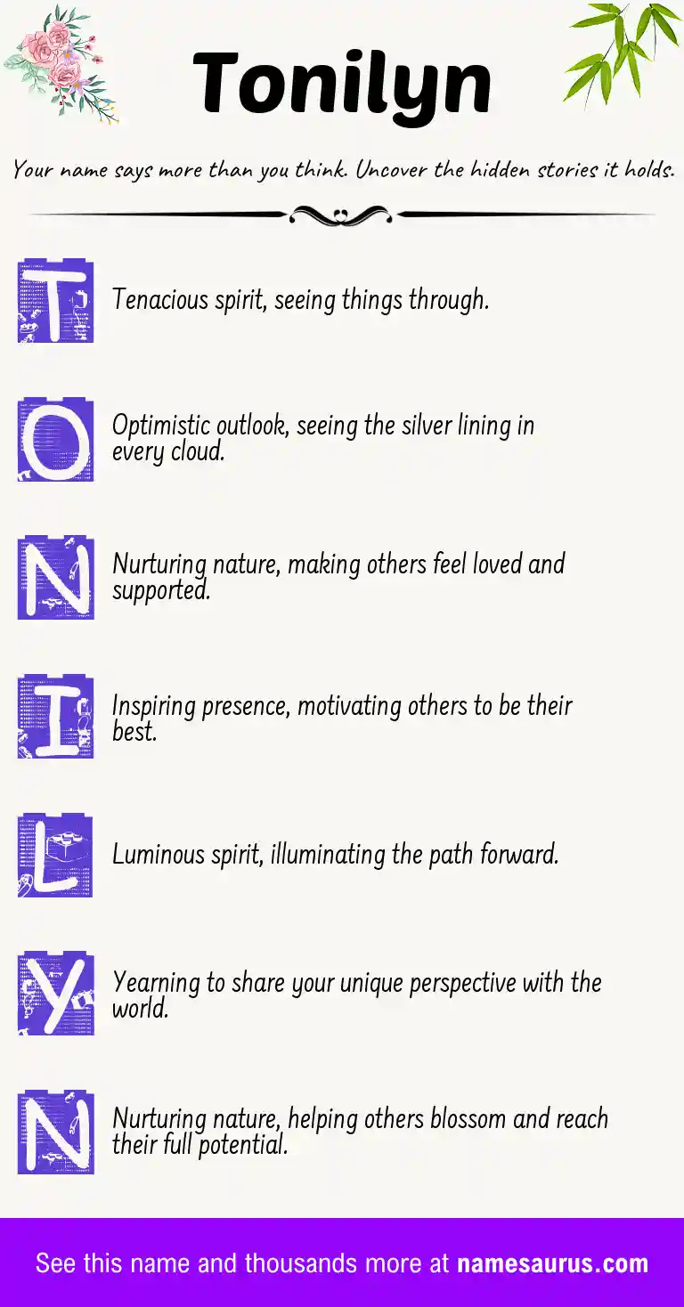 Acrostic poem about Tonilyn.