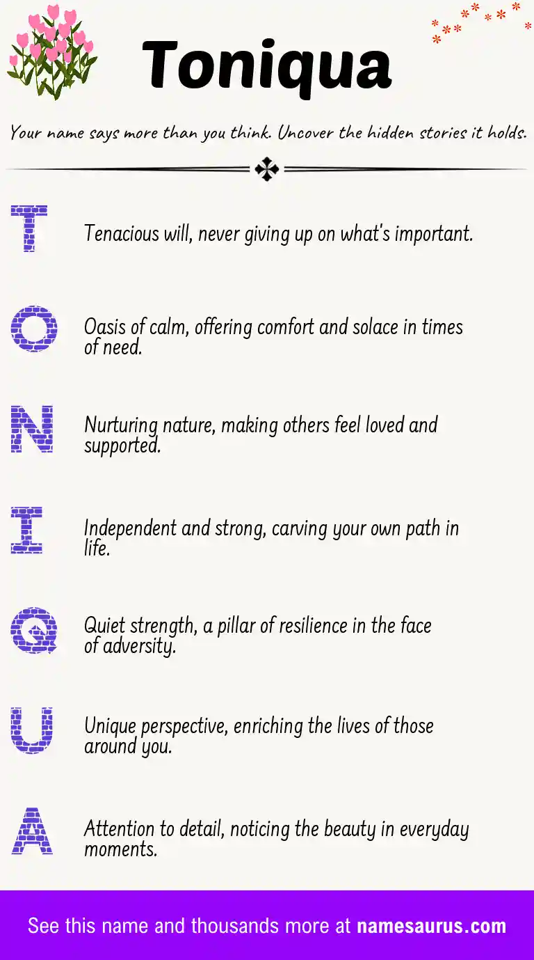Acrostic poem about Toniqua.