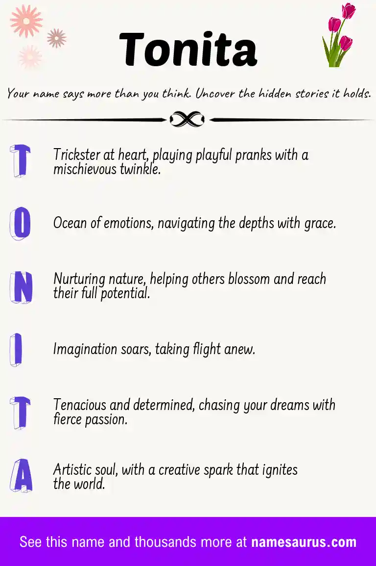 Acrostic poem about Tonita.