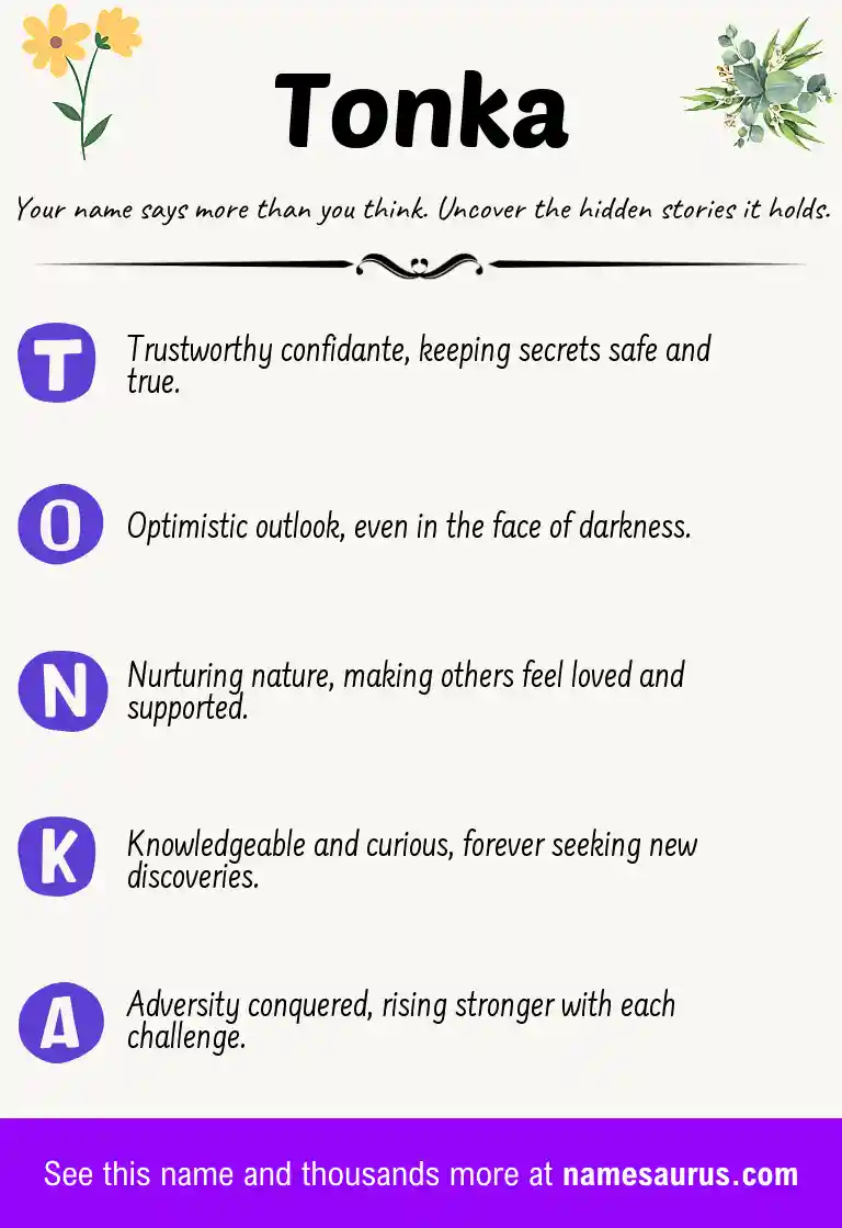 Acrostic poem about Tonka.