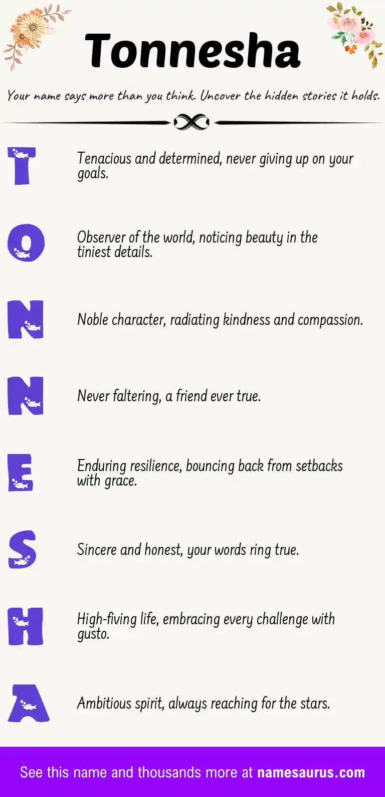 Acrostic poem about Tonnesha.