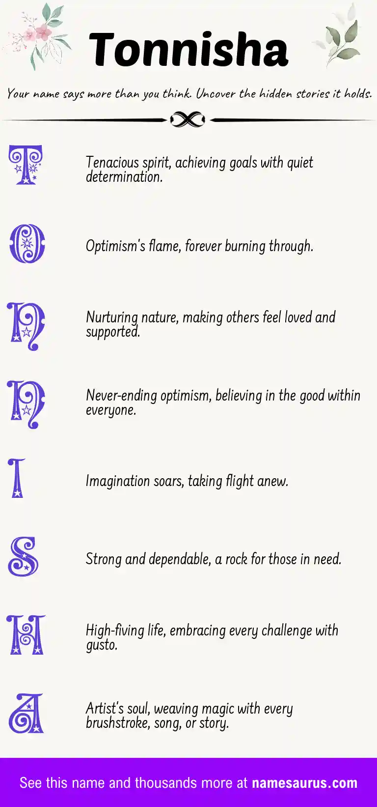 Acrostic poem about Tonnisha.