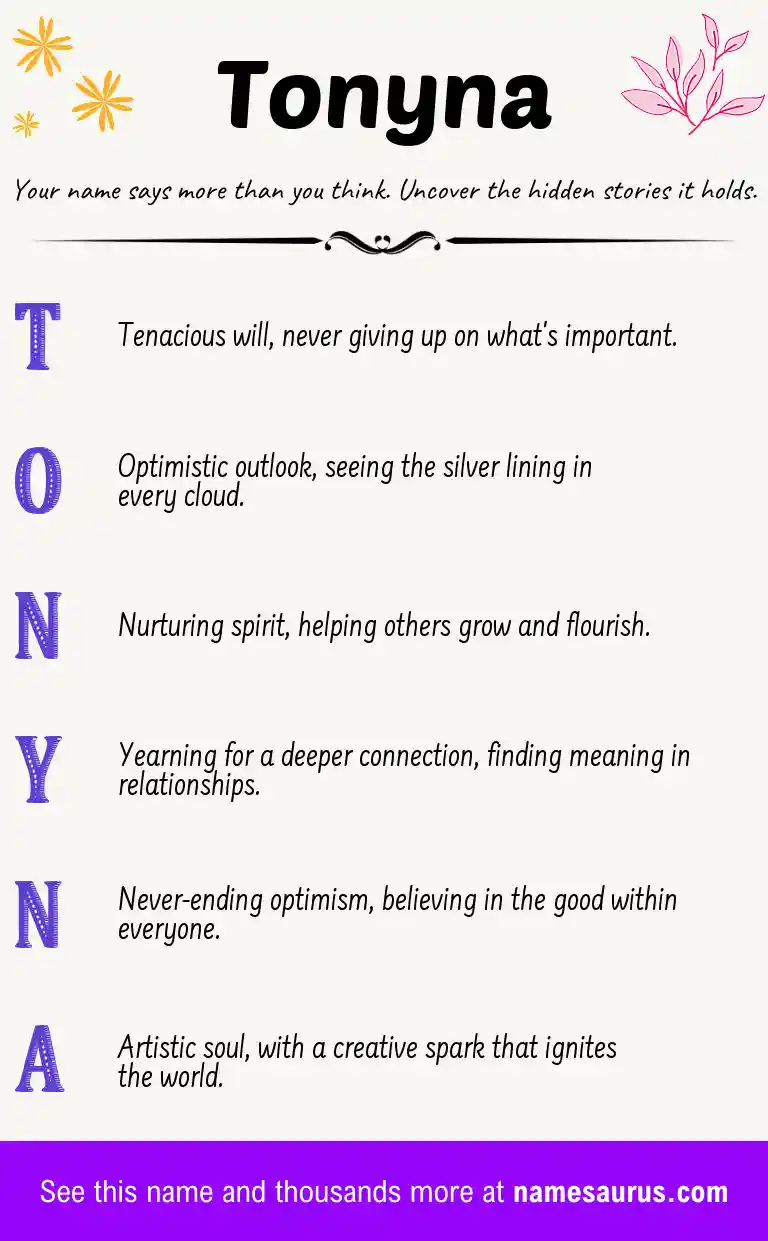 Acrostic poem about Tonyna.