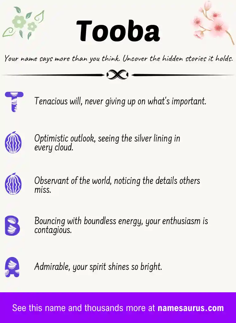 Acrostic poem about Tooba.