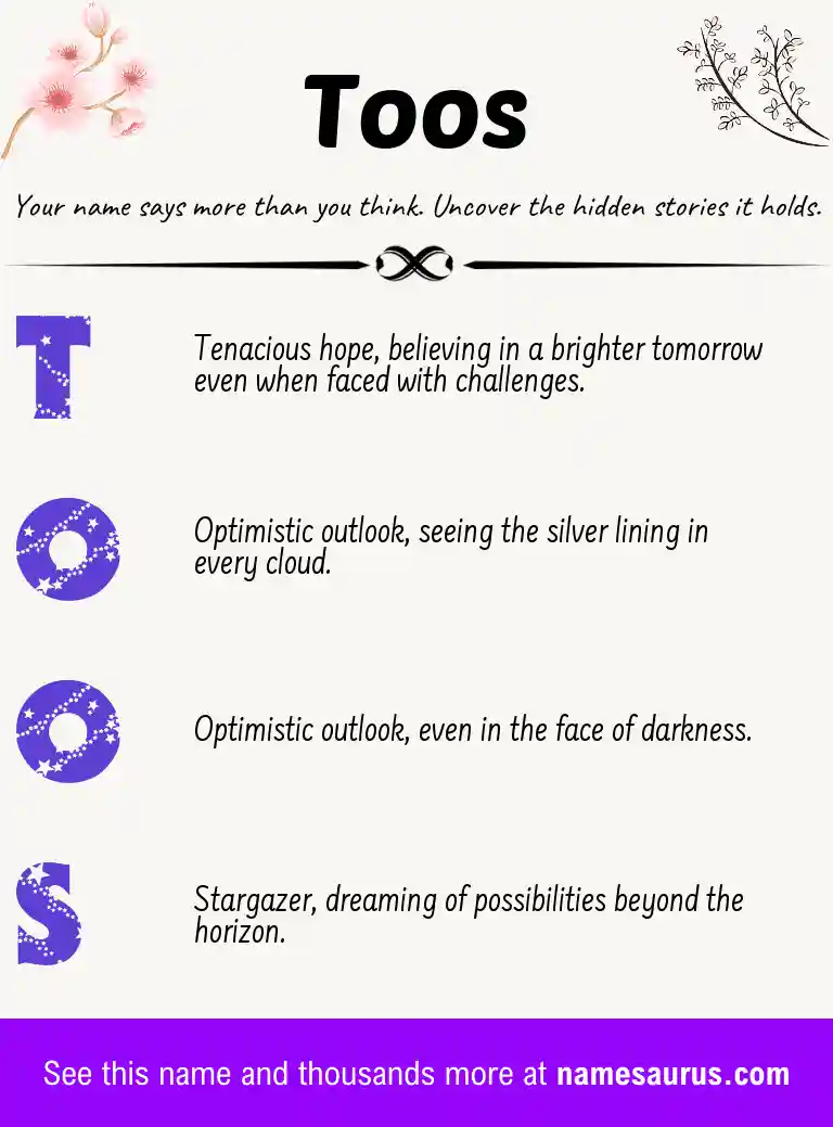Acrostic poem about Toos.