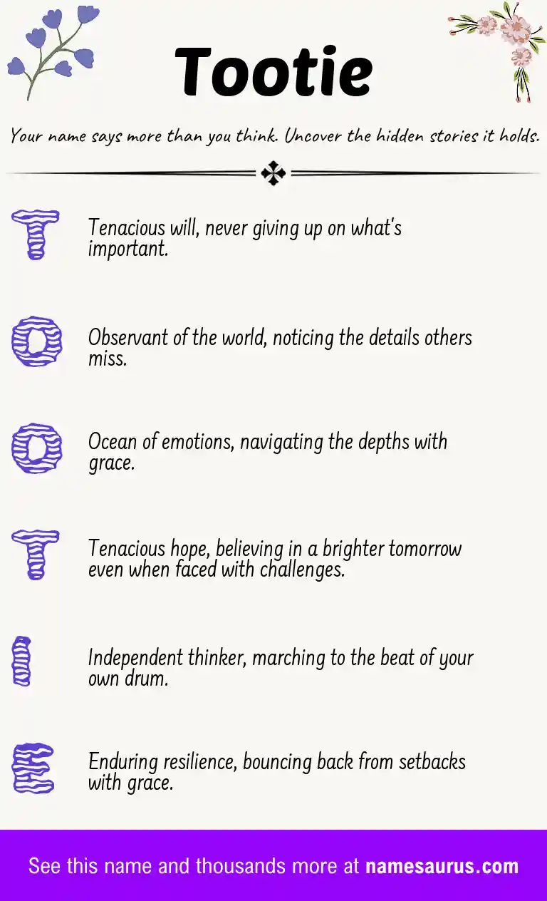 Acrostic poem about Tootie.