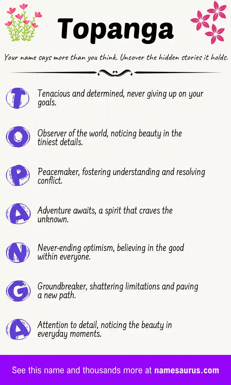 Acrostic poem about Topanga.