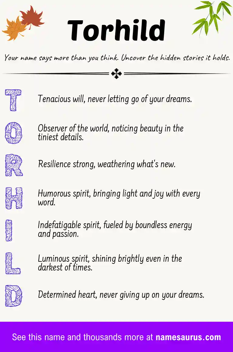 Acrostic poem about Torhild.