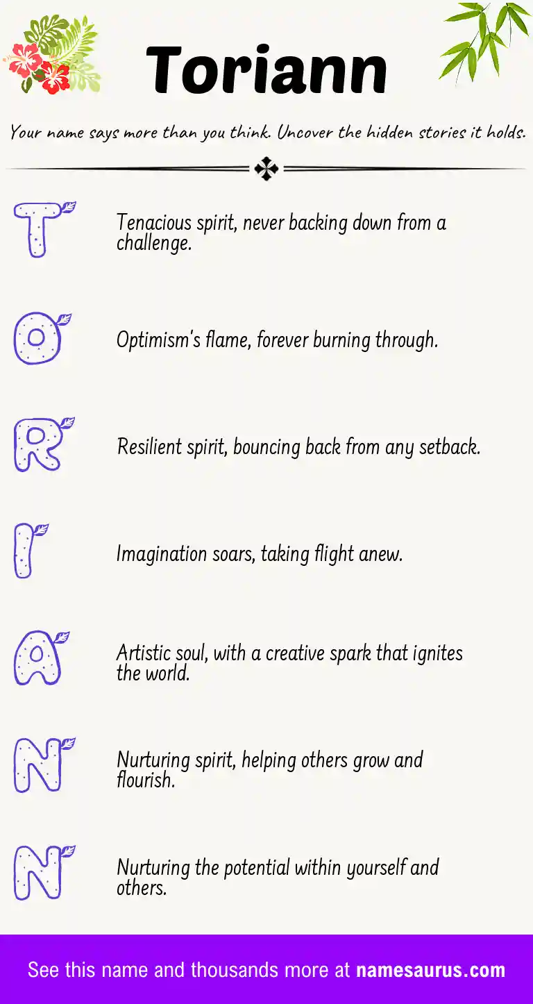 Acrostic poem about Toriann.