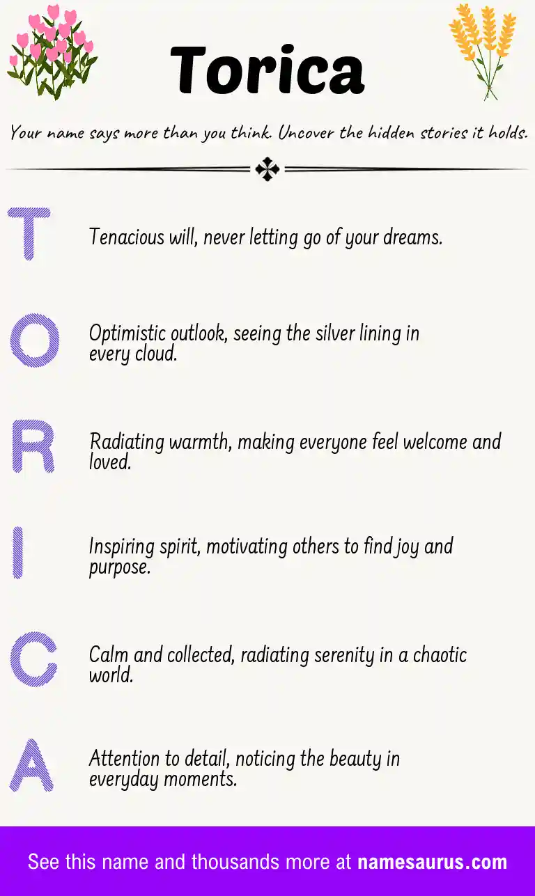 Acrostic poem about Torica.