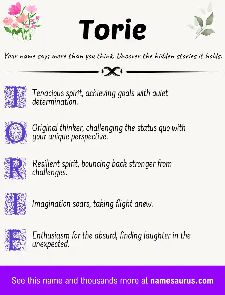 Acrostic poem about Torie.