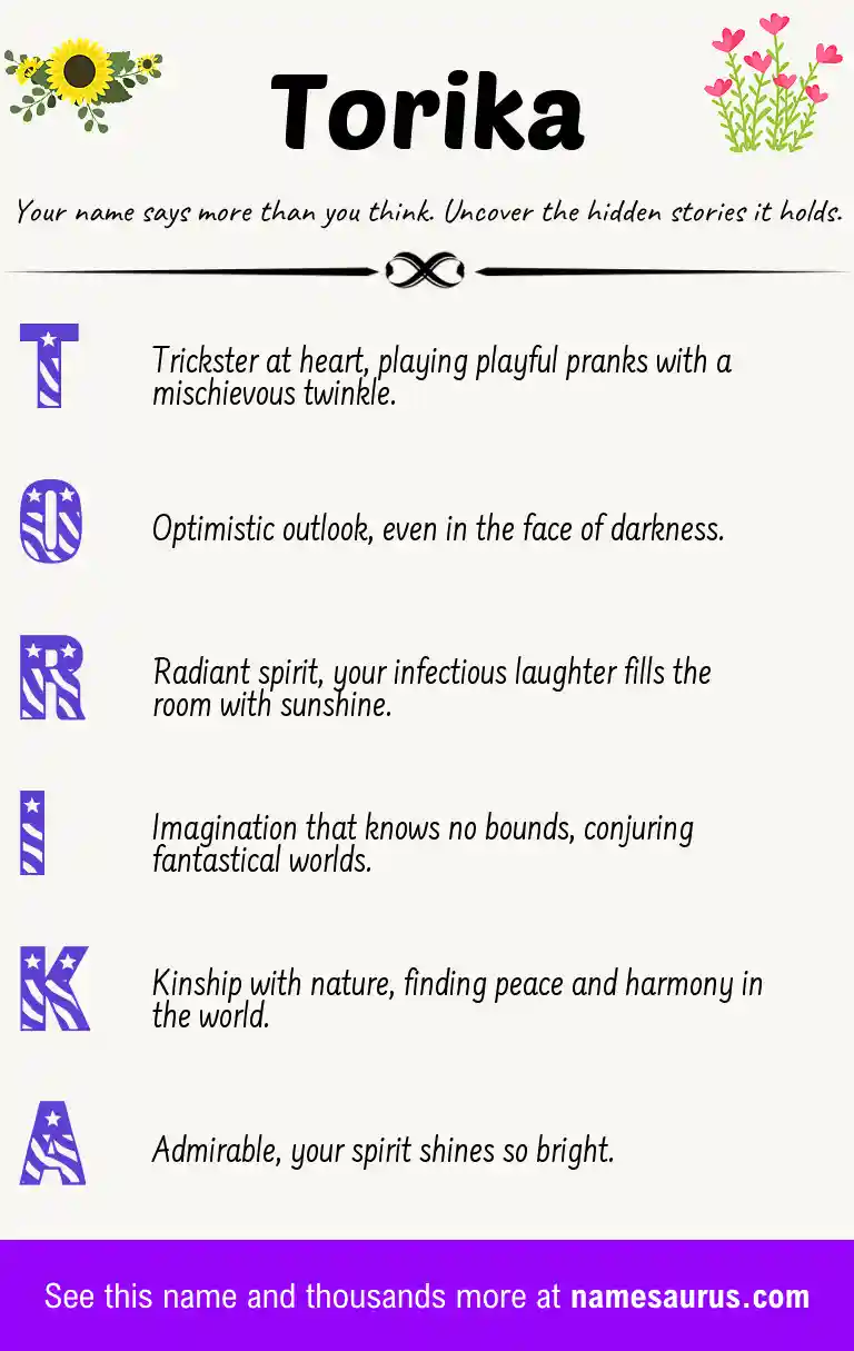 Acrostic poem about Torika.
