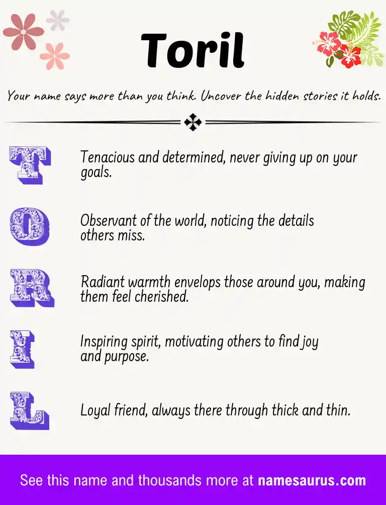 Acrostic poem about Toril.