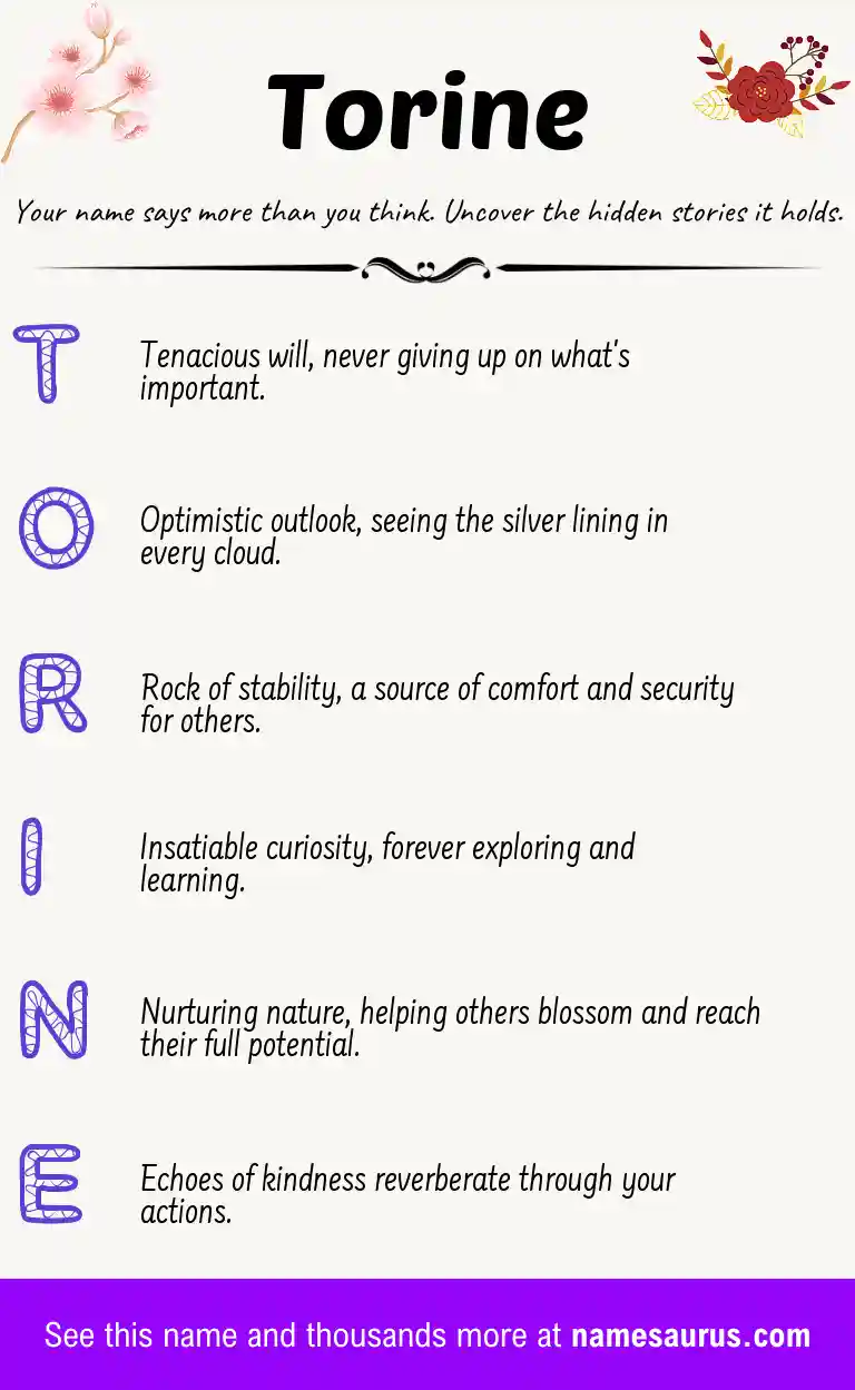 Acrostic poem about Torine.