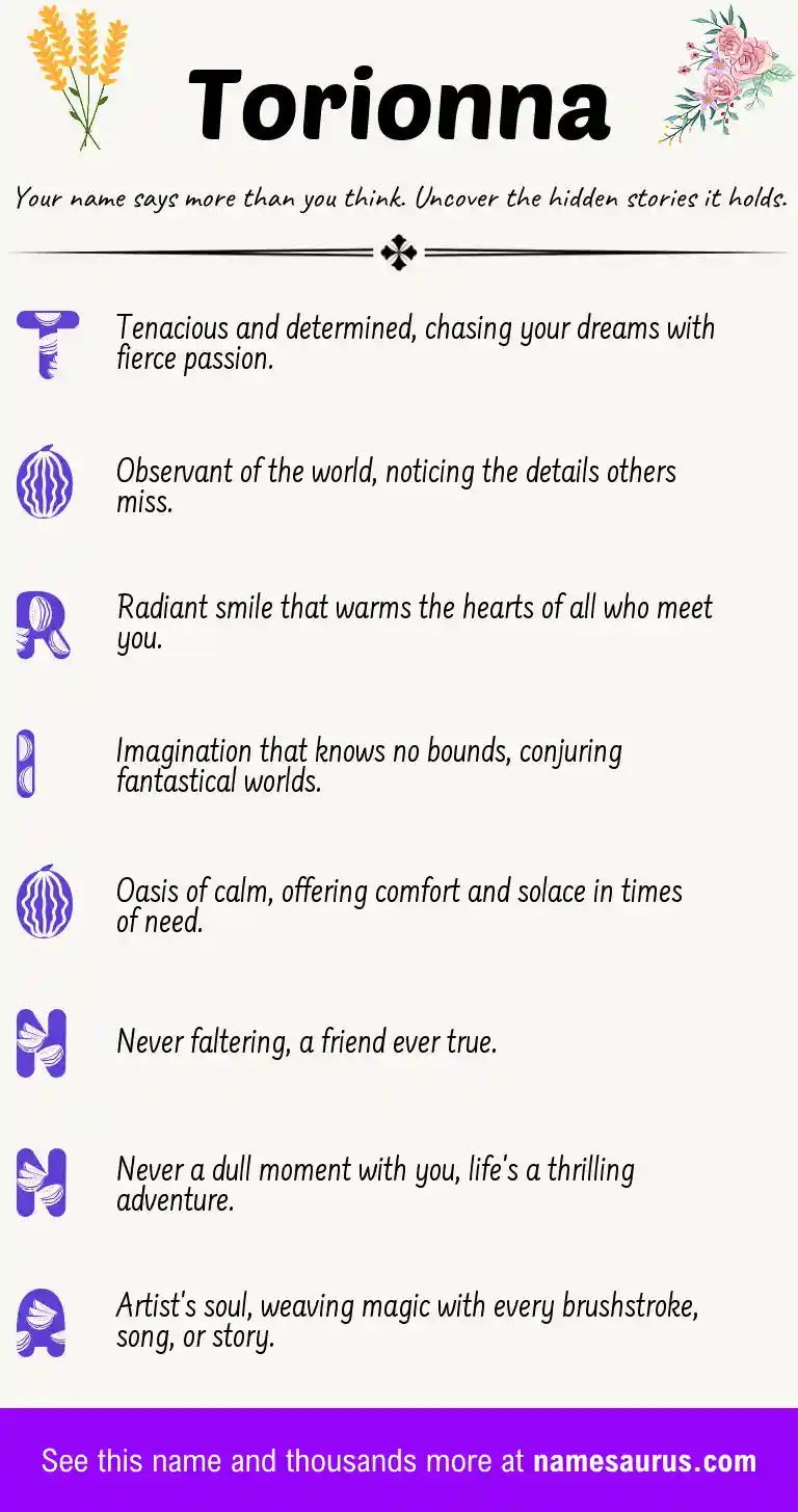 Acrostic poem about Torionna.