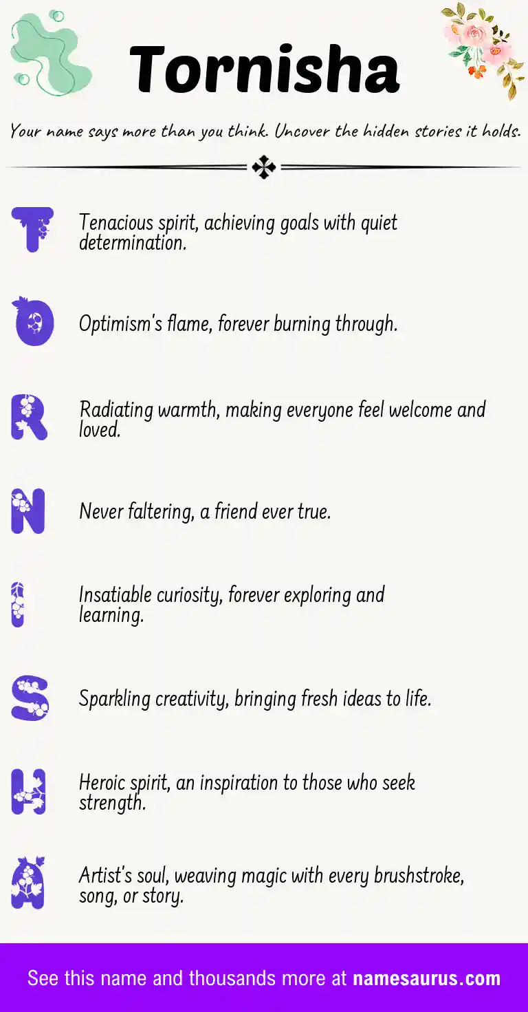 Acrostic poem about Tornisha.