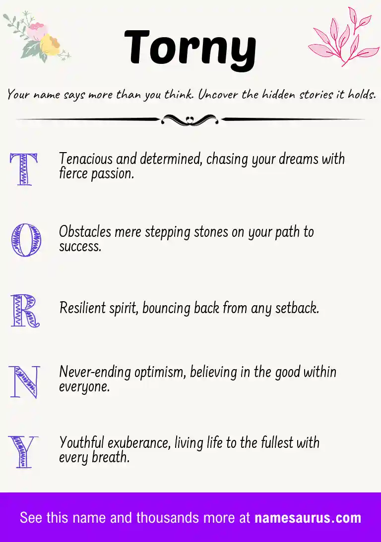 Acrostic poem about Torny.