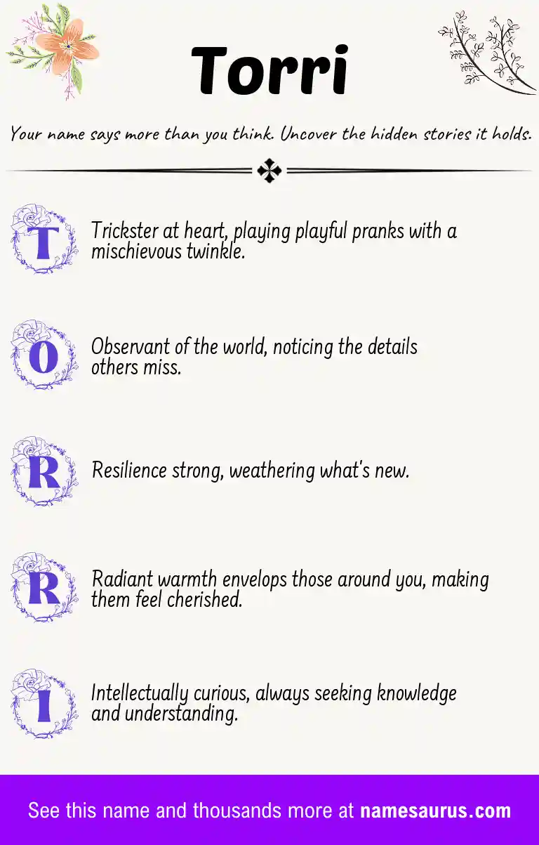 Acrostic poem about Torri.