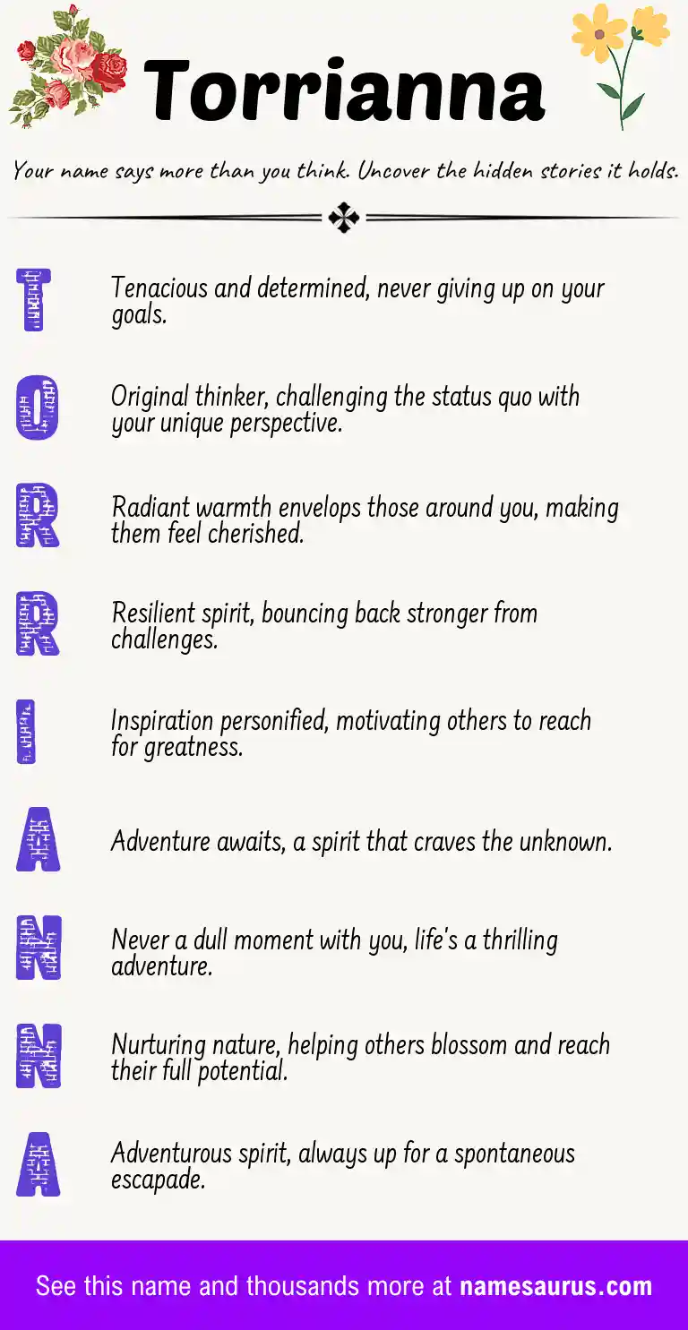 Acrostic poem about Torrianna.